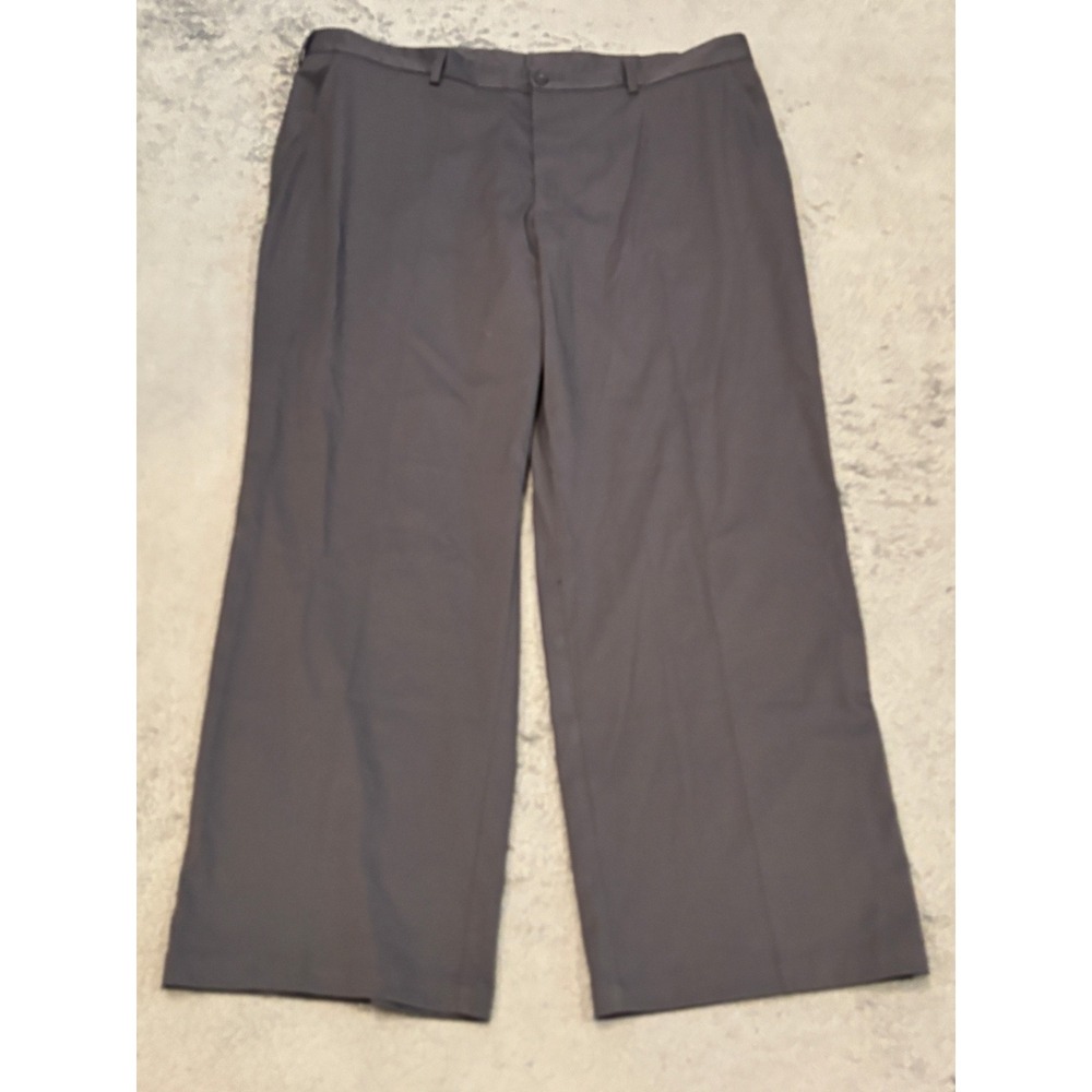 Pebble Beach Performance Mens Golf Pants 42x30 Gray Stretch Flat Front Trousers